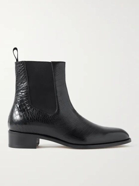 TOM FORD Croc-Effect Leather Chelsea Boots