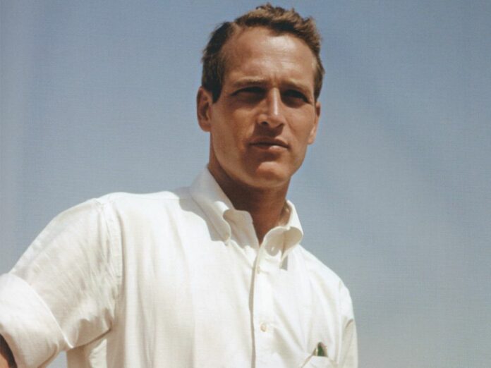 Paul Newman on white oxford shirt